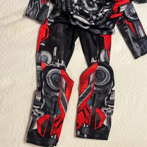 Transformers Autobot Hot Rod Muscle Costume Jumpsuit Kids Halloween Red Black - Picture 3 of 7